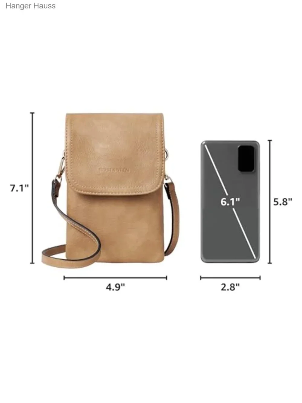 Small Crossbody Bag for Women Vegan Leather Phone Purse with Detachable Strap